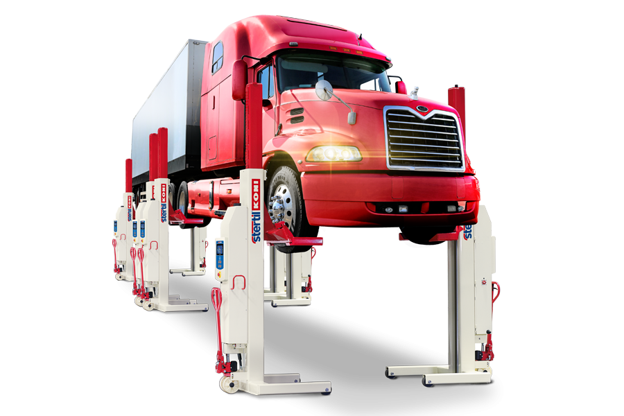 Stertil-Koni mobiele hefkolommen met vrachtwagen