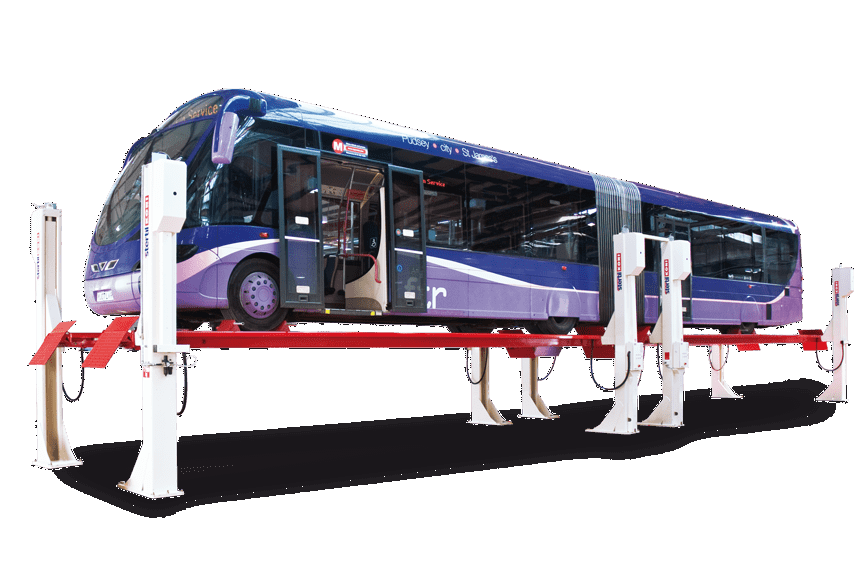 Vehicle Lift with extended tandem configurations for extra long vehicles like buses 
