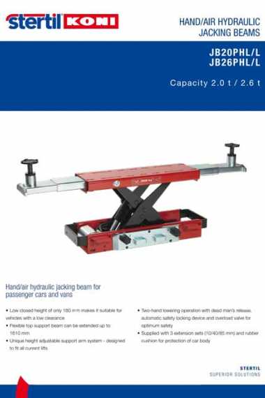 Stertil-Koni Hand / Air Hydraulic Jacking Beams