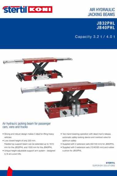 Stertil-Koni Hand / Air Hydraulic Jacking Beams